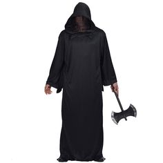 PRICES MAY VARY. The Grim Reaper Costume Death Hooded Robe is with original and special design. Come with very great fabric and good design. Super high quality and high similarity. Soft fabric makes you feel comfortable and easy to move. There are two versions for adults and children. Costumes can be used as family costumes. Suitable for: Cosplay Costume, Performance, Party, Christmas, Halloween and other events. The "Grim Reaper" is a universal symbol of death and destruction, is a common eleme Grim Reaper Costume, Reaper Costume, Warrior Costume, The Grim Reaper, Costume For Halloween, Hooded Robe, Halloween Fancy Dress, Mens Halloween Costumes, Black Veil