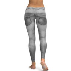 女士健身瑜伽逼真灰色牛仔紧身裤 | Gearbunch.com – GearBunch 100 Squats, Womens Workout, Denim Patterns, Workout Yoga, Jeans Leggings, Soft Leggings, Squat Proof, Grey Leggings, Grey Jeans