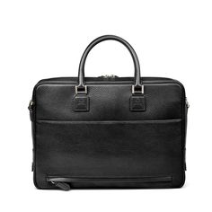 Black Small Mount Street Laptop Bag | Aspinal of London Modern Saffiano Leather Briefcase For Business Trips, Modern Saffiano Leather Briefcase For Travel, Modern Saffiano Leather Rectangular Briefcase, Luxury Smooth Grain Leather Laptop Bag For Business, Luxury Business Laptop Bag With Smooth Grain Leather, Modern Saffiano Leather Satchel For Business, Luxury Satchel With Laptop Sleeve For Business, Luxury Business Satchel With Laptop Sleeve, Rectangular Saffiano Leather Briefcase For Travel