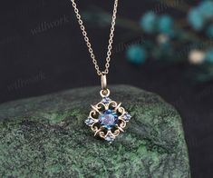 - Metal: Solid gold(14K/18K white/yellow/rose gold),925 sterling silver, platinum available- Main Stone: 5mm round cut lab alexandrite- Accent Stone: lab alexandrites- Chain: 16+2 inches. The chain can be adjustable to 18 Inches.- Can be personalized: Yes Alexandrite Necklace, All Gems, Garden Gate, Necklace Unique, Solid Gold Jewelry, Small Rings, Yellow Roses, Unique Necklaces, Yellow Rose