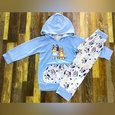 Bluey Jogger Outfit Brand New Ships Asap Sizes Available 3-6 Months, 6-12 Months, 12-18 Months, 2t, 3t, 4t, 5t, 6-7, 7-8. A Few Additional Sizes If Needed. Playful Blue School Sets, Cute Blue School Sets, Blue Family Matching Sets For Playtime, Blue Cotton Playdate Sets, Blue Cotton Play Sets, Cute Blue Sets For Playdate, Playful Light Blue Cartoon Print Sets, Cute Blue Playwear Sets, Playful Blue Sets For Playwear