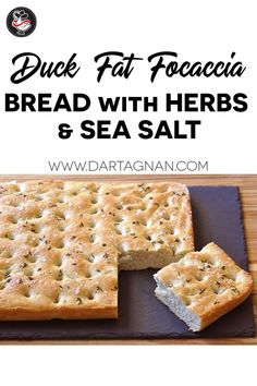 This duck fat focaccia bread recipe is topped with fresh herbs and flaky salt. Wonderful alone, or as a soup or salad accompaniment, or sandwich bread. Bread With Herbs, Homemade Focaccia Bread, Sea Salt Recipes, Homemade Focaccia, Baking Recipes For Kids, Focaccia Bread Recipe, Cooking Pumpkin, Focaccia Recipe, Duck Fat