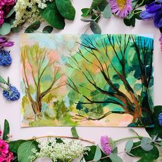 Artistic Inspiration, Landscape Ideas, Artsy Fartsy, Artist Inspiration, Watercolor Art, Illustration Design, Color Mixing