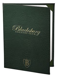 a black book with the words blacksbury country club on it's front cover