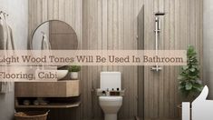 a bathroom with wood tones will be used in bathroom flooring, cabi and more