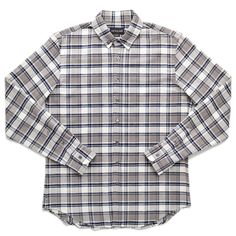 This Grey & Blue Plaid Flannel Shirt is finely crafted from a soft and comfortable flannel fabric featuring a classic plaid pattern. Its double-needle seams and button-down collar provide improved durability, and its grey mother of pearl buttons add a unique finishing touch. 100% CottonMachine wash cold. Hang to dry.Made in Canada Classic Plaid Shirt With Spread Collar, Fitted Plaid Flannel Shirt With Spread Collar, Classic Plaid Shirt With Placket, Classic Plaid Flannel Shirt For Everyday, Classic Plaid Flannel Shirt With Relaxed Fit, Classic Plaid Shirt For Casual Gatherings, Classic Flannel Button-up Shirt, Plaid Cotton Flannel Shirt With Placket, Classic Relaxed Fit Flannel Shirt With Spread Collar