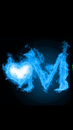 two images with the words love written in blue and green on top of each other