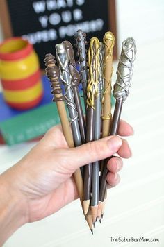 a person holding a bunch of pencils in their hand