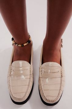 G.H. Bass Whitney Slingback Loafers | Free People Croc Leather, Penny Loafers, So Cool, Penny