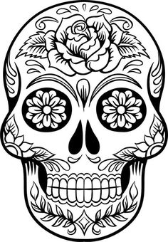 a sugar skull with roses on it