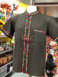 "100% Authentic Mexican Shirt This Shirt is gorgeous.  Color:Black  Size:L Materila\"Manta Please check measurements to make sure is the size you need. Chest: 23\" Waist: 23\" Sholder:22\" Sholder to hem:27.5\" Please take a good look at the picture to see this is the right color you looking for  Mexican Tunic Traditional Embroidery This shirt is perfect for any occasion This Shirt is meant to provide extreme comfort throughout the day The perfect gift" Traditional Black Cotton Shirt, Traditional Black Shirt For Summer, Mexican Shirt, Mexican Shirts, Solid Skirt, Traditional Embroidery, Authentic Mexican, Large Man, Gorgeous Bags