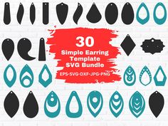 30 simple earring templates svg bundle for eps - dxf and png