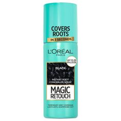 Product Description ·       Grey root touch-up spray for dyed hair, Temporary colour until shampooed out, Ideal for in-between salon visits or home colouration ·       Natural looking coverage at the roots, Conceals root regrowth, Turns grey roots back to your desired colour, Available in 9 shades ranging from blonde to black ·       Easy application, Shake well before use, Keep product upright and apply to dry and clean hair, Hold can approx. 13 cm from hair and lightly spray, Avoid overspraying ·       Up to 25 applications in each bottle, Colour stays in place through brushing and combing, Easily washed out with normal shampoo ·       Contents: 1x L'Oréal Magic Retouch Instant Root Concealer Spray, Ideal for Touching Up Grey Root Regrowth, 1 Black Note:-  Images are for illustration onl Grey Hair Roots, Root Touch Up Spray, Root Concealer, Covering Gray Hair, Grey Roots, Root Touch Up, Permanent Hair Dye, Clean Hair, Hair Regrowth