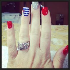 Forth of July nails Teen Nails, Holiday Nail Designs, Nail Design Ideas, Diy Nail Designs