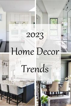 a collage of photos with the words home decor trend in black and white colors