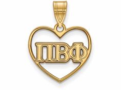 Logoart Sterling Silver Gp Pi Beta Phi Heart Pendant - GP008PBPAE Sorority Jewelry, Theta Phi Alpha, Delta Phi Epsilon, Zodiac Pendant Necklace, Pi Beta Phi, Zodiac Pendant, Initial Pendant Necklace, Bow Jewelry, Greek Life