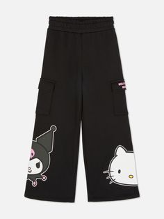 Practical, cute joggers featuring Hello Kitty and Kuromi Hello Kitty Trousers, Pink Hello Kitty Print Bottoms For Sleepover, Primark Hello Kitty, Casual Hello Kitty Print Sleepwear Pants, Hello Kitty Print Cotton Sleep Bottoms, Gym Boy, Kitty Clothes, Hello Kitty Images, Hello Kitty Clothes