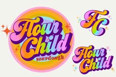 four different type of typograms with the words'town child'and'town child '