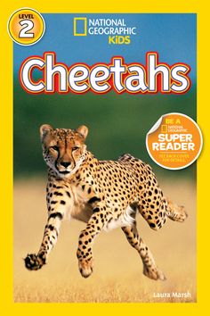 Level 2: Reading Independently Age Range: 6 - 9 years Grade Level: 1 - 4 Language: English Level 2 books are perfect for kids who are ready for longer sentences and more complex vocabulary. New words are defined on the page, but occasional adult help might be welcome. ABOUT NATIONAL GEOGRAPHIC READERS: CHEETAHSAdorably cute and amazingly fast, the cheetah is a perennial favorite among kids. This National Geographic Reader will delight kids with beautiful photographs and mind-boggling facts about Super Reader, Cheetah Cubs, National Geographic Kids, The Cheetah, Animal Book, Books For Kids, Cheetahs, Animal Books, Kids Branding