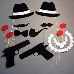 Gangster Party, James Bond Party, Wedding Photo Booth Props, Mom Party, Great Gatsby Party, Hollywood Party, Wedding Photo Booth