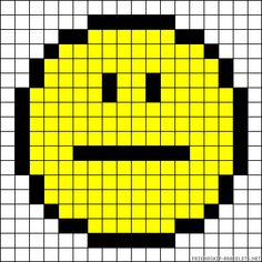 an image of a smiley face made out of squares with black and yellow squares in the middle