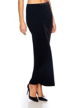 our velvet silk midi skirt drapes beautifully in a soft velvet that flatters your figure. the fit and flare silhouette skims your curves without clinging, creating a long, lean look. the midi length hits at the knee, adding elegance and versatility to your wardrobe. pair it with our matching velvet silk bias string top. velvet silk midi length 82% viscose, 18% silk length 33" from waist machine washable, follow care instructions paired back to velvet top 0924vvst00957 model fit: model is 5’10”/1 Skirt Draping, String Top, Silk Midi Skirt, Bias Cut Skirt, Velvet Top, Velvet Tops, Model Fits, Silk Skirt, Faux Leather Jackets