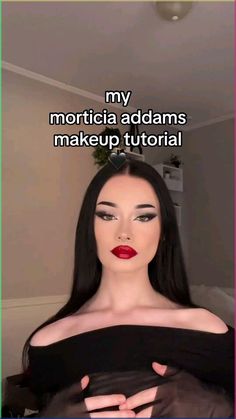 #makeup Morticia Addams Makeup, Addams Makeup, Goth Makeup Tutorial, Vampy Makeup, Halloweenský Makeup, Dark Makeup Looks