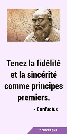 an image of a man with a long beard in front of a pink background and the words, tenez la fidiliete et la sincerite