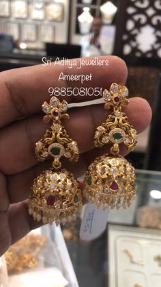 Jumkas Gold Indian Bridal, Buttalu Earrings Gold Bridal Latest, Buttalu Earrings Gold Bridal, Buttalu Models, Buttalu Earrings Gold, Buttalu Earrings, Gold Buttalu, Bridal Jewellery Earrings, Glamour Jewelry