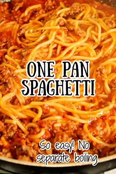 one pan spaghetti is so easy and no separate boiling