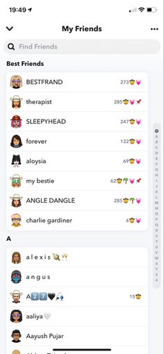 an iphone screen with the text friends on it and two different emoticions in each