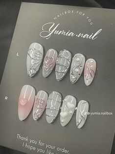 Le Sserafim Nails Designs, Enhypen Nails, Fake Nails Designs, Hello Nails, Asian Nails, Simple Gel Nails, Girly Acrylic Nails, Casual Nails, Blush Nails