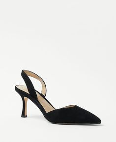 Elevate your style with the Ann Taylor Kerry Suede Slingback Pumps, a testament to sophistication and comfort. These pumps are meticulously crafted from rich, black suede, offering a luxurious feel and timeless appeal.

- Size: 5 1/2
- Color: Black
- Material: Suede
- Gender: Female
- Heel Height: 3 inches
- Features: Pointy toe, padded footbed, slingback design

Ideal for both office wear and evening outings, these pumps boast a sleek pointy toe and a comfortable padded footbed, ensuring you st 3 Inch Heels, Lead The Way, Heels Pumps, Slingback Pump, Toe Designs, Black Pumps, Sophisticated Style, Evening Wear, Black Suede