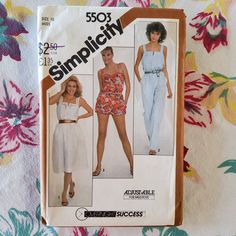 an old sewing pattern for women's jumpsuits and shorts