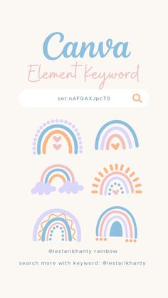 the font and color scheme for canva's element keyword is shown in pastel