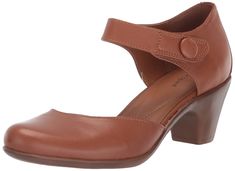 PRICES MAY VARY. Cushioned Insole Leather upper Hook-and-loop strap closure Padded footbed Molded rubber-like sole Strap type: ankle-strap Comfortable Leather Heels With Ankle Strap, Womens Luggage, Easy Spirit, Medium Brown, Leather Fabric, Pharmacy Gifts, On Shoes, New Shoes, Ankle Strap