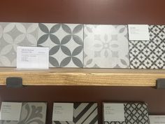 tile samples on display in a store