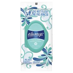 an image of always feminine wipes with aloeys on the front and back