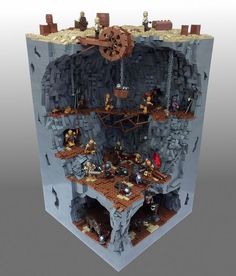 a lego castle made to look like it is built