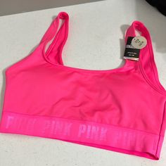 Victoria Secret Pink Sports Bra Size Extra Small Gym To Swim Pink Ultimate Light Support 4-Way Stretch Wicking Fabric Quick Dry Fabric Pink Stretchy Tops For Sports Events, Pink Stretch Tops For Sports Events, Casual Pink Sports Bra For Loungewear, Pink Bra Friendly Top For Training, Pink Bra-friendly Top For Training, Pink Athleisure Sports Bra For Loungewear, Swim Pink, Pink Pajama Pants, Small Gym