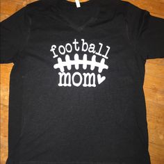 Brand New! I’ve Been Making Tees For 8 Years Now! This Is A Soft Unisex V-Neck Tee. Please Allow 7-10 Days After Purchase To Get In The Mail As These Are Made To Order. Black V-neck T-shirt With Text Print, V-neck Letter Print T-shirt For Fall, Black Tops With Text Print For Football Season, Fall Letter Print V-neck T-shirt, Fall V-neck T-shirt With Letter Print, Black V-neck Top With Letter Print, Football Mom Shirts, Football Mom, Mom Shirt