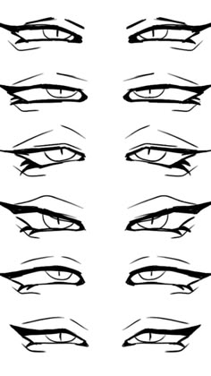 the different types of eyes drawn in black and white