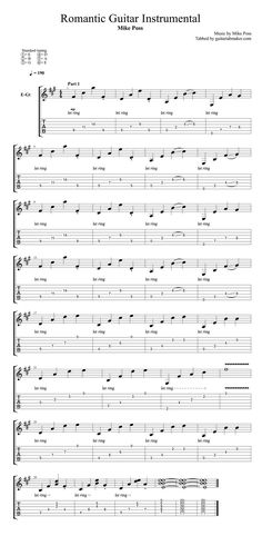 Romantic Guitar Instrumental TAB Guitar Tabs Songs Acoustic, Tabs Guitar, Basic Guitar Lessons, Acoustic Guitar Lessons, Acoustic Guitar Music