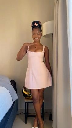 Pink Girly Dress, Mini Homecoming Dress, Dolly Dress, Mini Homecoming Dresses, Black Femininity, Dress Birthday, Birthday Dress, Brunch Outfit, Looks Chic