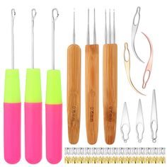 PRICES MAY VARY. Package Include: This hair crochet hook set includes 3pcs 0.75mm bamboo handles dreadlocks tool, 1 piece extra large latch hook, 1 piece large plastic latch hook and 1 piece small plastic latch hook, 30 pieces dreadlocks rhinestone hair tie decoration, 6 pieces hair locking tools. This complete set of tools will come in a plastic storage box. Durable Material: These dreadlock crochet needles are made of high-quality materials, the crochet heads are made of stainless steel, not e Crochet Needles For Hair, Dreadlock Crochet, Crochet Blocking Board, Hook Crochet, Braiding Hair Extensions, Crochet Needle, Crochet Hook Set, Crochet Braids Hairstyles, Crochet Needles