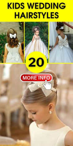 Easy Kids' Wedding Hairstyles: Curly, Coily & Straight Ideas Childrens Wedding Hair, Kids Wedding Hairstyles, Wedding Hairstyles For Kids, Kids Updo Hairstyles, Hair Dos For Wedding, Wedding Hairstyles Curly, Wedding Hairstyles For Curly Hair, Girls Updo Hairstyles