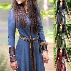 Fantasy Ball, Celtic Dress, Viking Cosplay, Elven Dress, Celtic Viking, Robes Glamour, Vintage Fairy, Fest Outfits, Womens Long Dresses