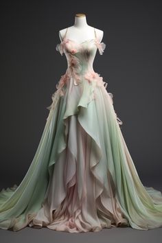 Lotus flower inspired gown Fairy Gown, Wedding Dresses Ideas, Wedding Dress Ideas, Nature Dress, Fantasy Dresses, Fantasy Gowns, A Wedding Dress, Dreamy Dress