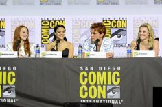 actors from the tv series'riverdale girls'at a panel for comiccon