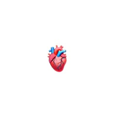 a red and blue heart on a white background